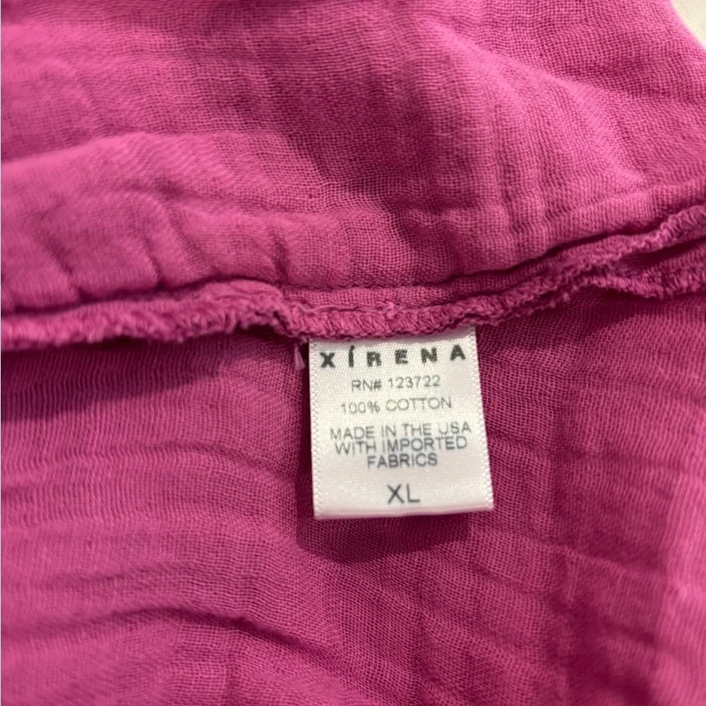 Xirena Leyla Gauze Midi Dress XL Pink Boho Flowy Cotton Sleeveless V Neck - Picture 12 of 13